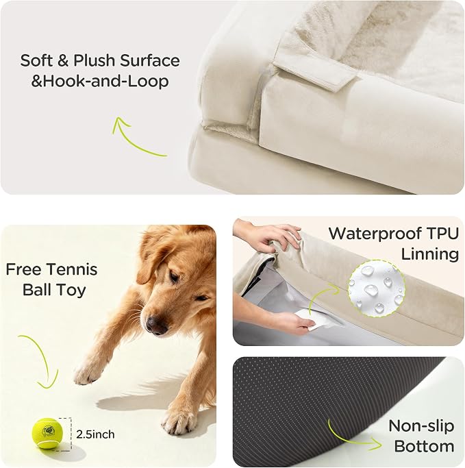 Orthopedic Dog Bed for Extra Large Dogs, XXL Waterproof Egg Crate Memory Foam - Image 6