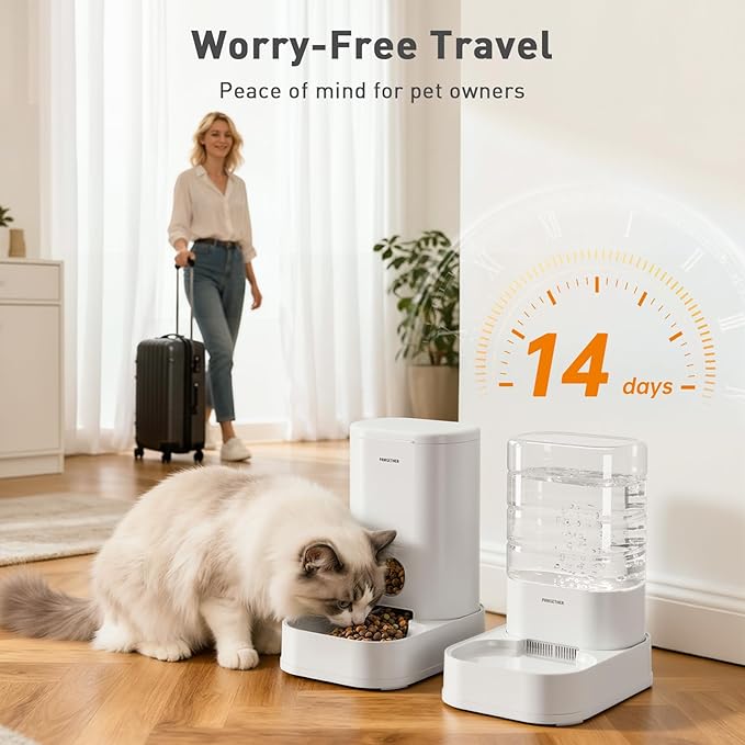 PAWGETHER® 2 Pack Gravity Cat Feeder and Water Dispenser 1 Gallon/3.5L - Image 3