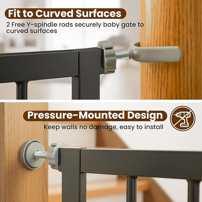 29.7-46" Extra Wide Baby Gate for Stairs, Pressure Mounted Dog Gate Indoor for - Image 8