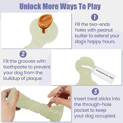 Glow in The Dark Dog Chew Toy, Rubber Dog Toys to Keep Them Busy, Interactive - Image 8
