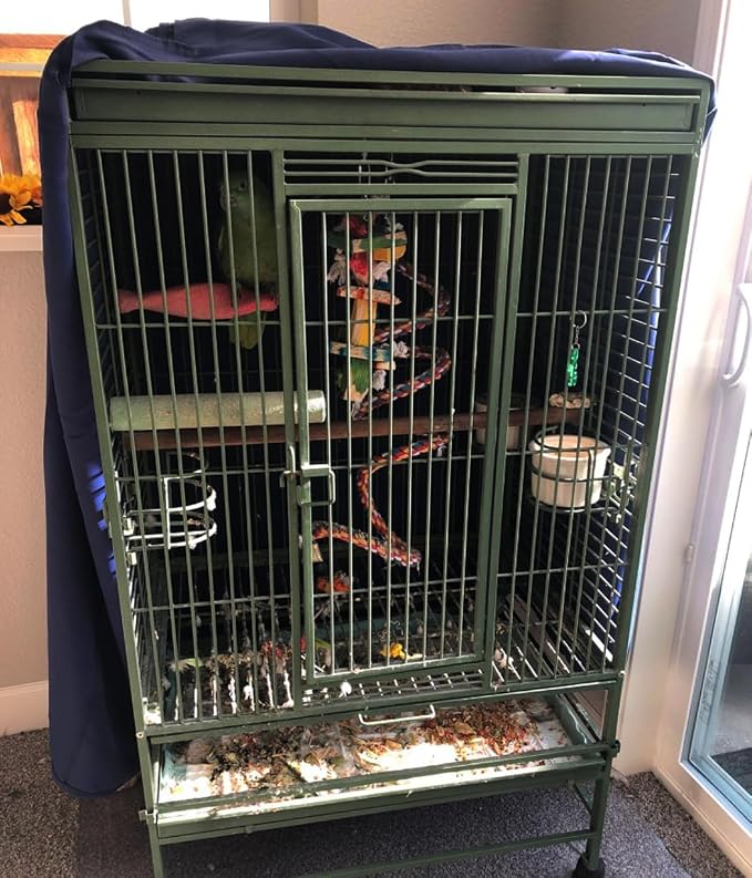 J&C Black 420D Heavy Duty Bird Cage Cover Blackout Sun Light - Image 2