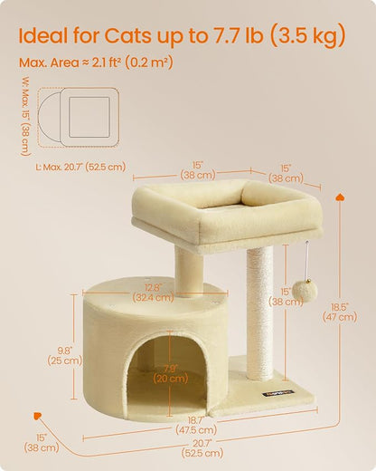 Feandrea Cat Tree, Small Cat Tower - Image 5