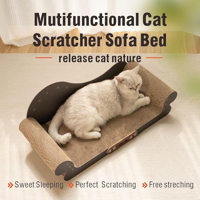 Sofa Shaped Cat Scratching Board, 26.6" Extra Large Scratcher Bed - Image 2
