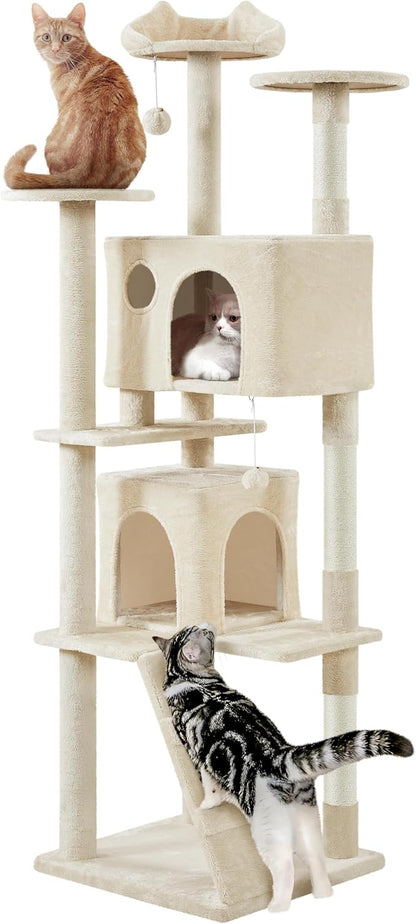 Yaheetech XL Cat Tree, 80in Multi-Level Cat Tower w/Scratching Posts, Double by Yaheetech