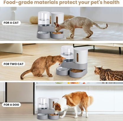 2 Pack Automatic Cat Feeder Stainless Steel Water Dispenser Gravity Food Feeder - Image 6