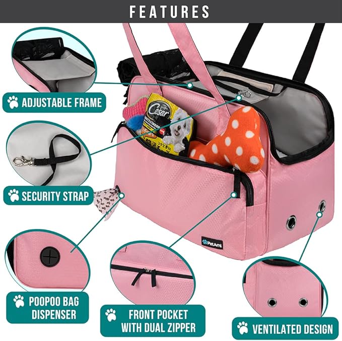 PetAmi Small Dog Purse Carrier, Soft-Sided Pet Carrier Bag - Image 3