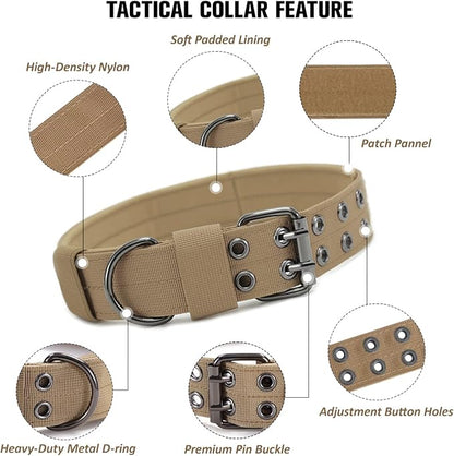 Tactical Dog Collar Military Adjustable Dog Collars Soft Nylon Training Collar - Image 4