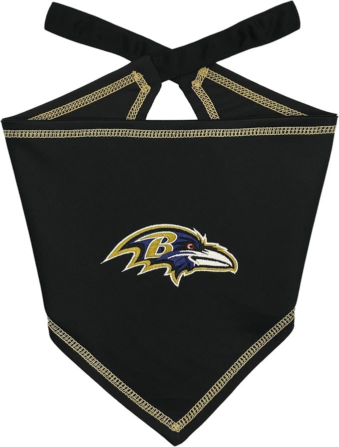 Pets First NFL Baltimore Ravens TIE Bandana, Size Large/X-Large. Dog Bandana by PETSFIRST