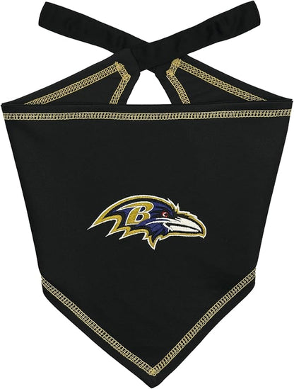 Pets First NFL Baltimore Ravens TIE Bandana, Size Large/X-Large. Dog Bandana by PETSFIRST