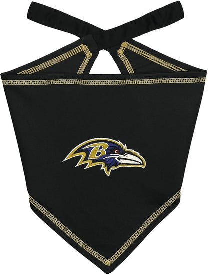 Pets First NFL Baltimore Ravens TIE Bandana, Size Small/Medium. Dog Bandana by PETSFIRST