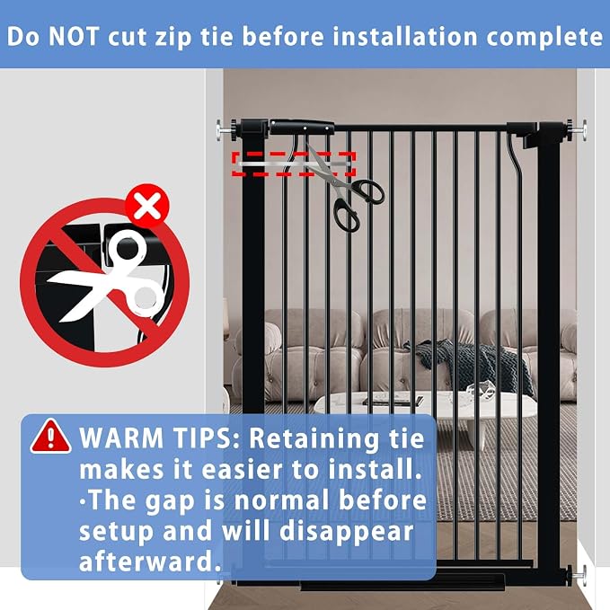 65.7"-72.2" Extra Wide Baby Gate, 40.5" Tall Dog Gate Indoor, Walk Through Pet - Image 6