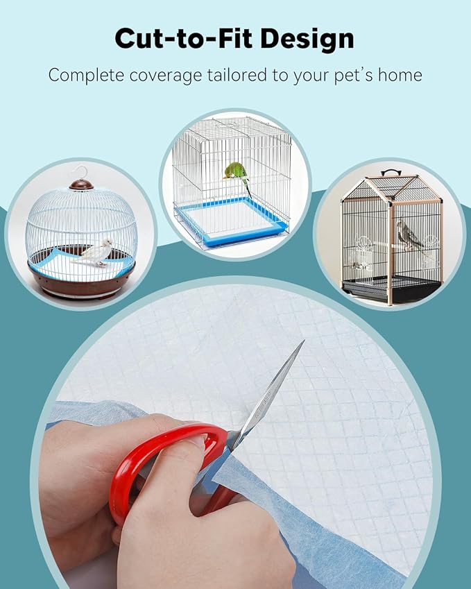 Pawfly 40 Sheets Disposable Bird Cage Liners, 23.6" x 23.6", Super Absorbent - Image 5