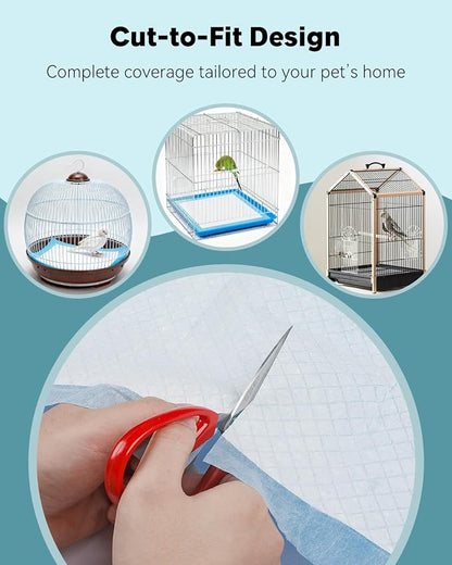 Pawfly 40 Sheets Disposable Bird Cage Liners, 23.6" x 23.6", Super Absorbent - Image 5