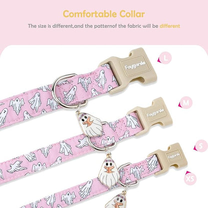 Faygarsle Pink Ghost Pattern Dog Collar - Image 5