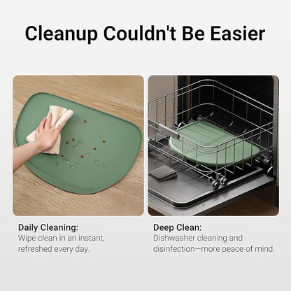 DownyPaws Cat Food Mats for Floors Waterproof, BPA Free Silicone Pet Feeding Mat - Image 9
