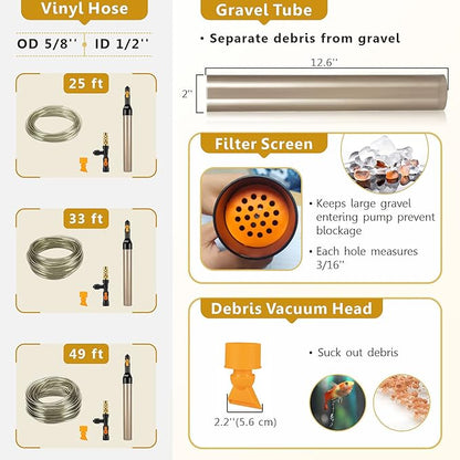 hygger Bucket-Free Aquarium Water Change Kit Metal Faucet Connector Fish Tank - Image 6
