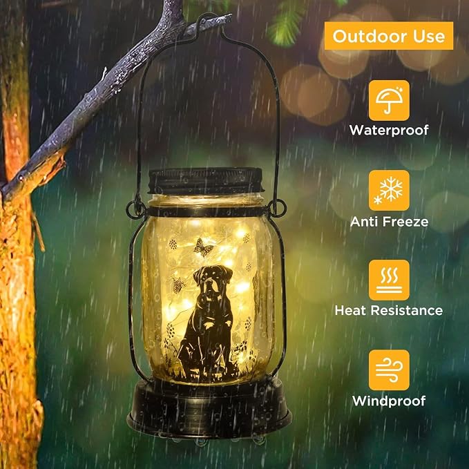 kyoryuger Rottweiler Gifts for Women/Men Rottweiler Solar Lanterns Dog Mom - Image 5