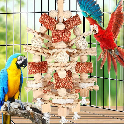 Bird Toys - Natural Corn Cob and Loofah Slices - Image 5