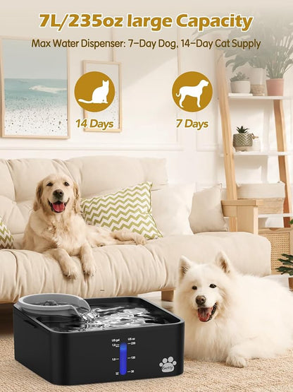 Kastty 2 Gallon Dog Water Fountain Ultra Large/Wide Pet Fountain BPA-Free - Image 2