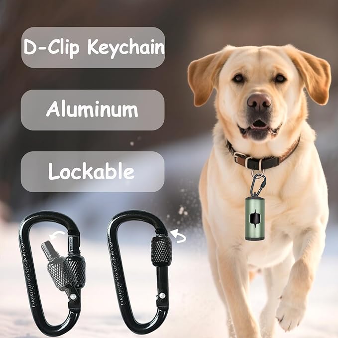 Metal Dog Poop Bag Holder w/Leash Clip|Durable Scratch-Resistant Aluminum|135 - Image 3