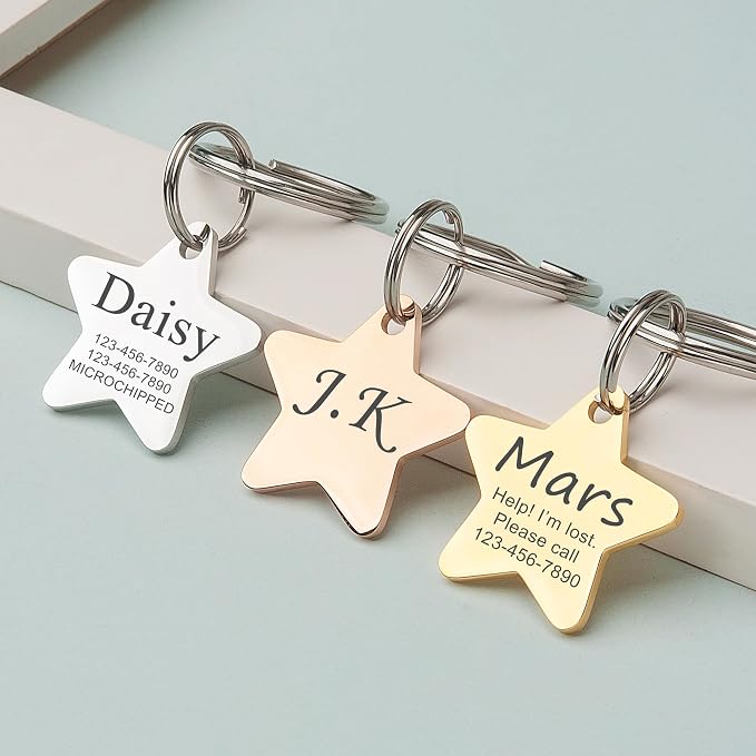 Anavia Personalized Pet ID Tags, Stainless Steel Glossy Laser Engraved Dog Cat - Image 9