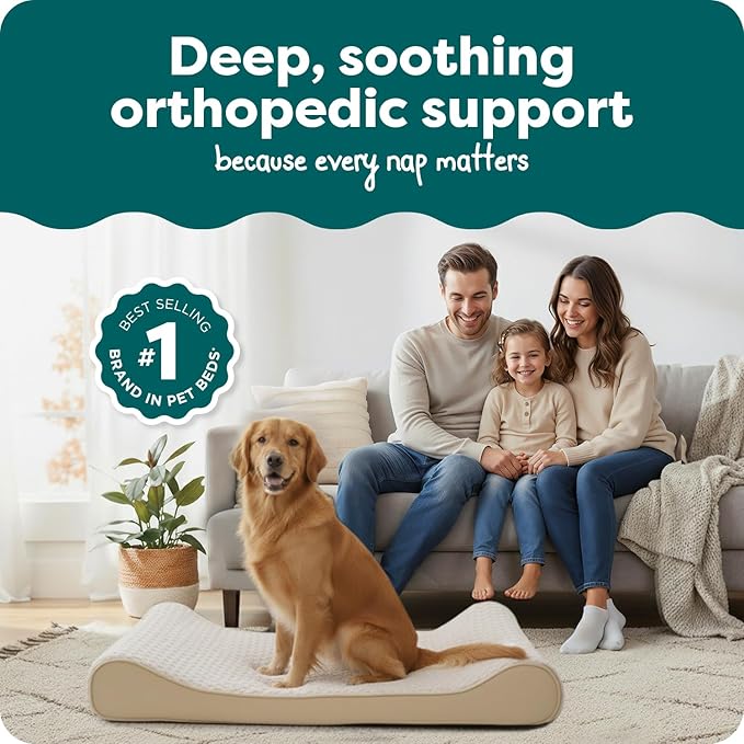 FurHaven Orthopedic Dog Bed for Large Dogs, Luxe Lounger Contour Mattress - Image 2
