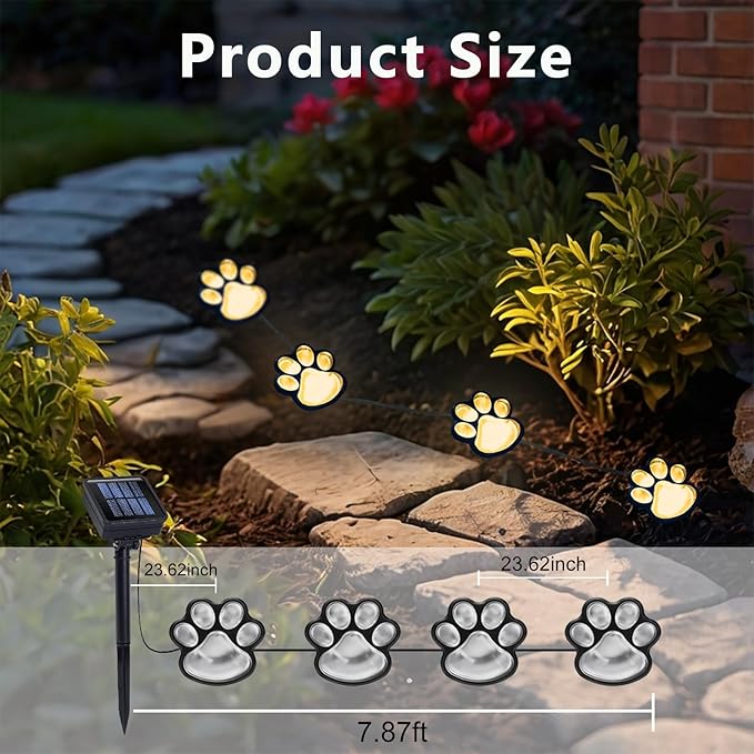 Paw Print Solar Lights - Image 2