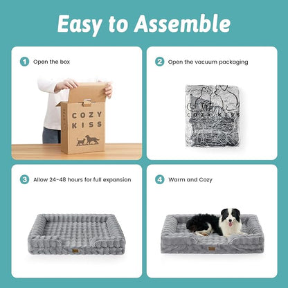 Orthopedic Dog Bed for Large Size Dog, Soft and Warm Faux Fur Extra Large Sofa - Image 6