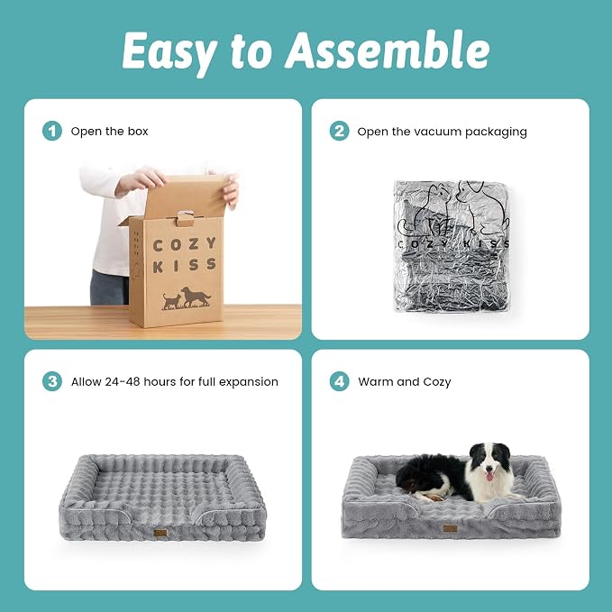 Orthopedic Dog Bed for Large Medium Size Dog, Soft and Warm Faux Fur Sofa for - Image 8
