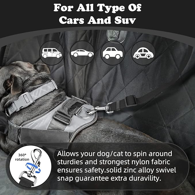 BWOGUE Pet Dog Cat Seat Belts, Car Headrest Restraint Adjustable Safety Leads - Image 5