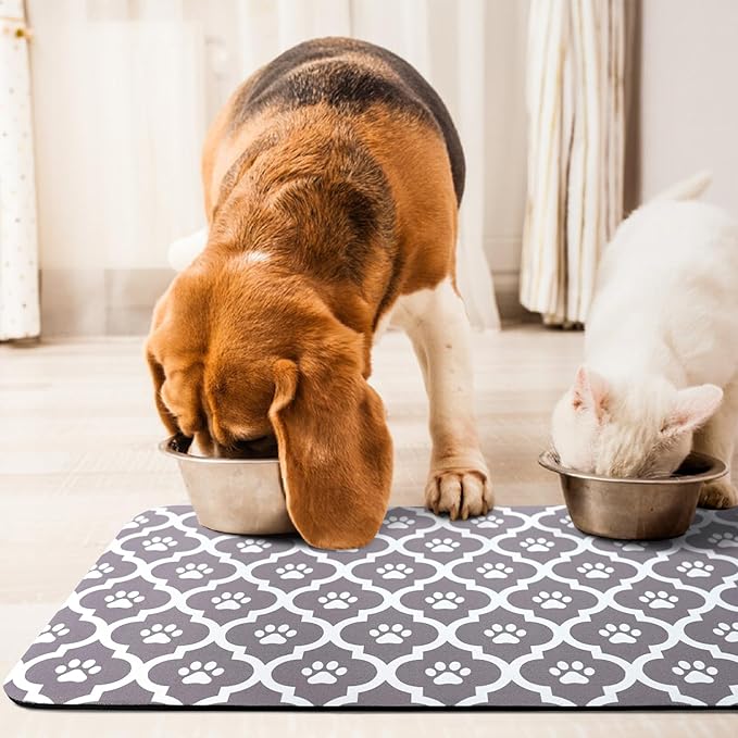 Dog Food Mat 24X32 Inch Pet Feeding Absorbent Mats - Image 7