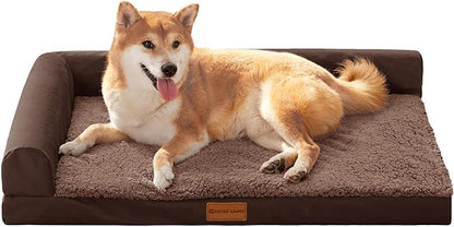 Patas Lague Orthopedic Dog Bed Medium Size Dog 30''X20'', Waterproof L Bolster by PatasLague