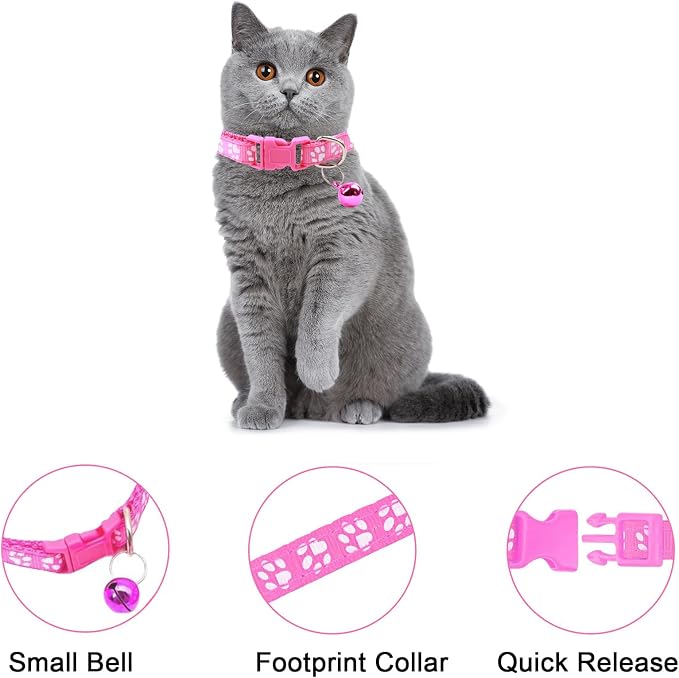 Dog Collar and Leash Set 3Pcs Puppy Collar and Leash Paw Print Whelping ID - Image 5