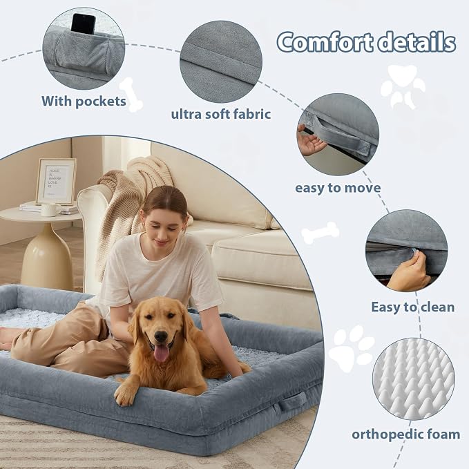 WNPETHOME Human Dog Bed for Adult, Washable Dog Couch - Image 3