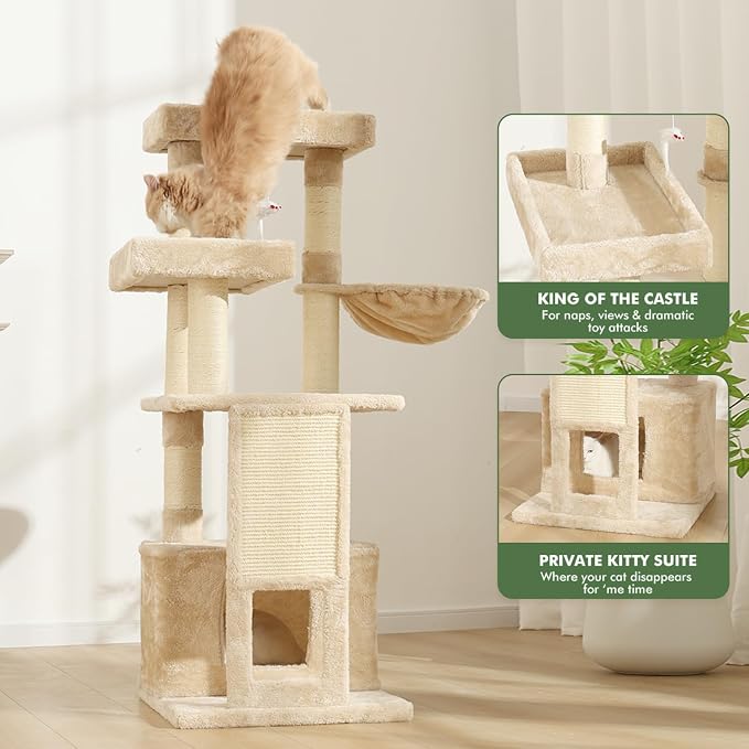 Cat Tree, 50.31-Inch Cat Tower for Indoor Cats, Cat House - Image 8