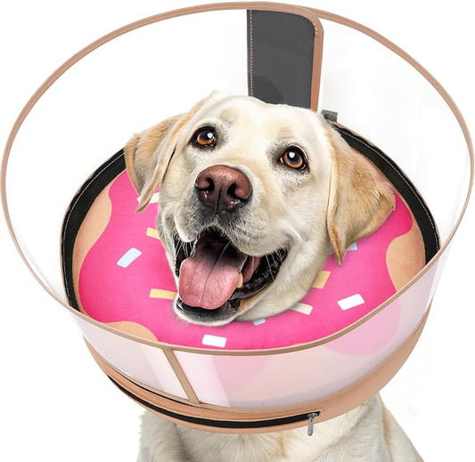Inflatable Dog Cone with Transparent Shield, Protective Dog Donut Collar After by Didopet