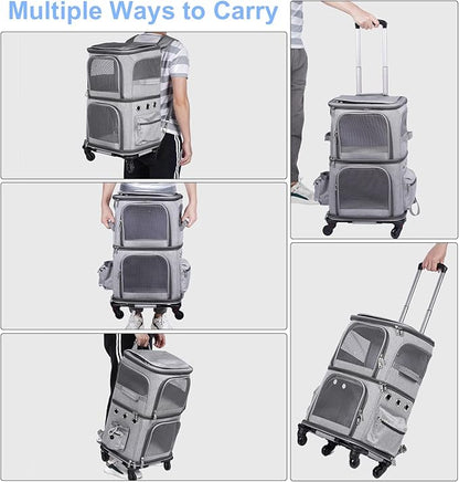Extra Large Double-Compartment Pet Carrier Backpack - Image 4