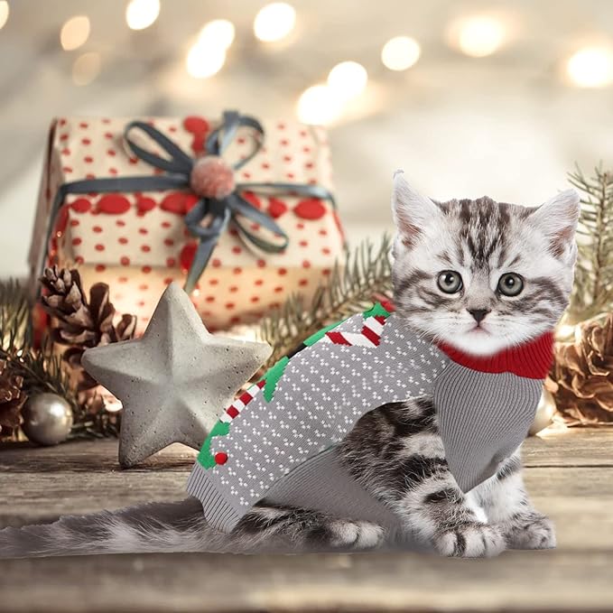 Dog Cat Ugly Christmas Sweater Boy Girl Xmas Pet Clothes Holiday Puppy Costume - Image 8