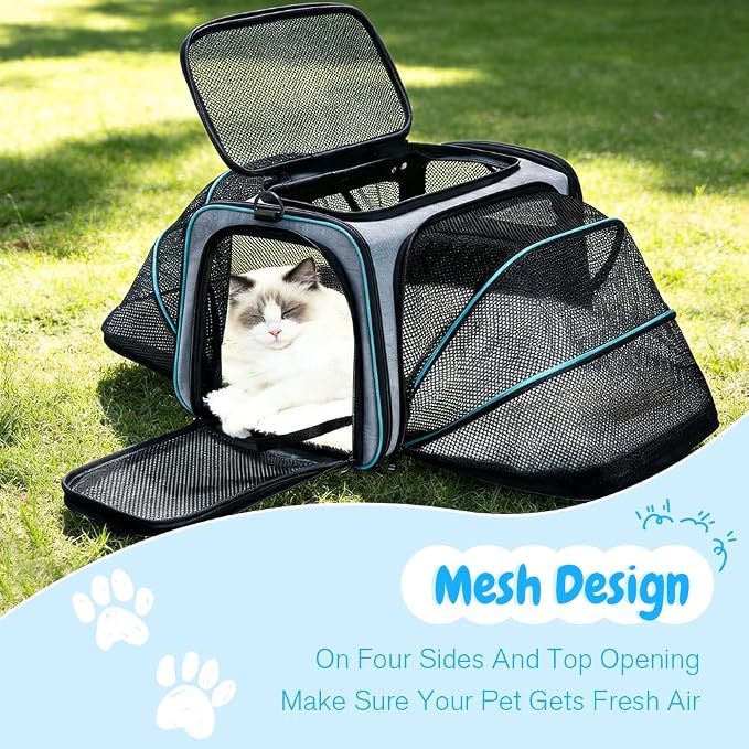 Double Expandable Cat Carrier, Airline Approved Soft-Sided Pet Travel Carrier - Image 7