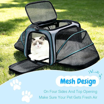 Double Expandable Cat Carrier, Airline Approved Soft-Sided Pet Travel Carrier - Image 7
