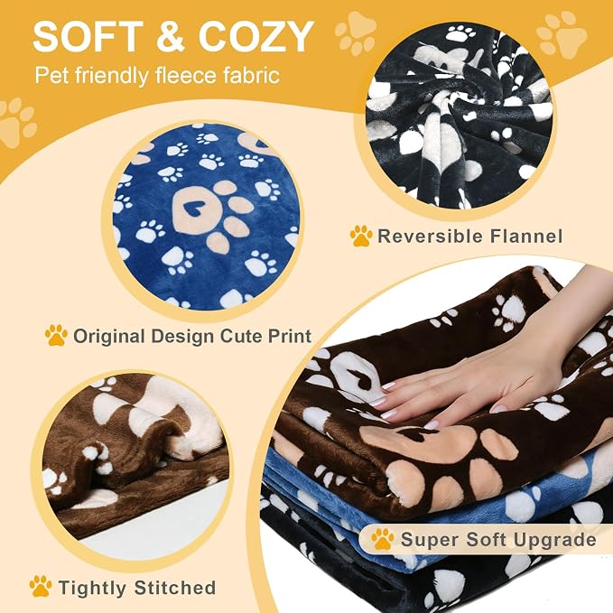 Premium Dog Blankets for Large Dogs & Cat Flannel Blanket Washable, Soft Pet - Image 2
