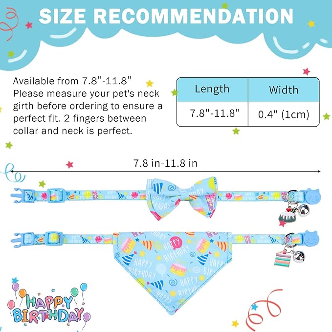SCENEREAL Cat Bandana Collars for Birthday - Image 7