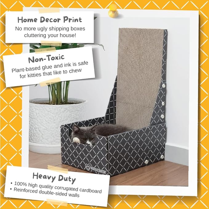 Hide & Scratch Cardboard Cat Scratcher Box & Bed - Image 4