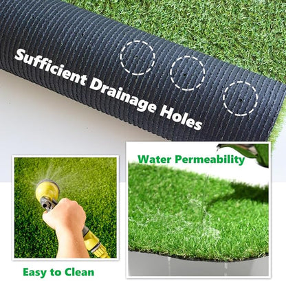 Artificial Grass Outdoor Rug, 3FT x 5FT 0.8 inch Realistic Fake Synthetic Grass - Image 2