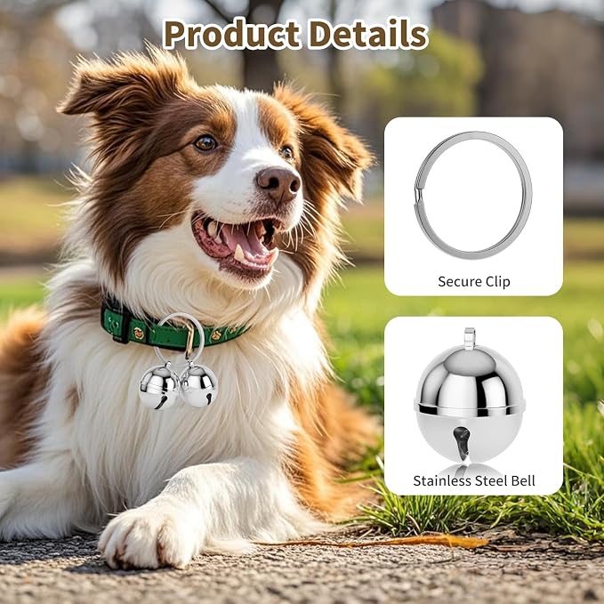 Dog Collar Bells, 2 Pack Extra Loud Dog & Cat Bells - Image 2