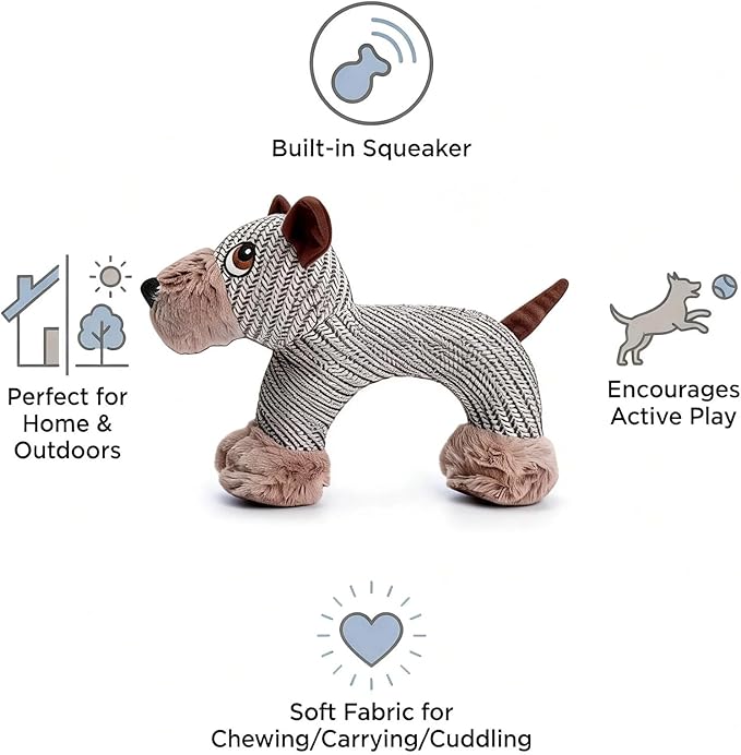 Linen Safari Companions, Squeaky Dog Chew Animals, - Image 3