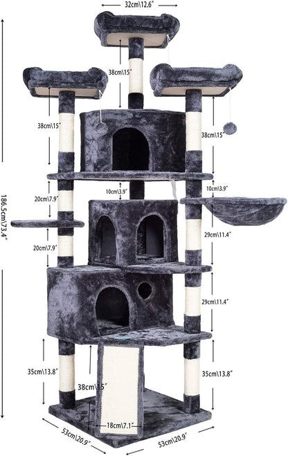 Hey-brother XL Cat Tree, 73.4 inch Cat Tower - Image 7