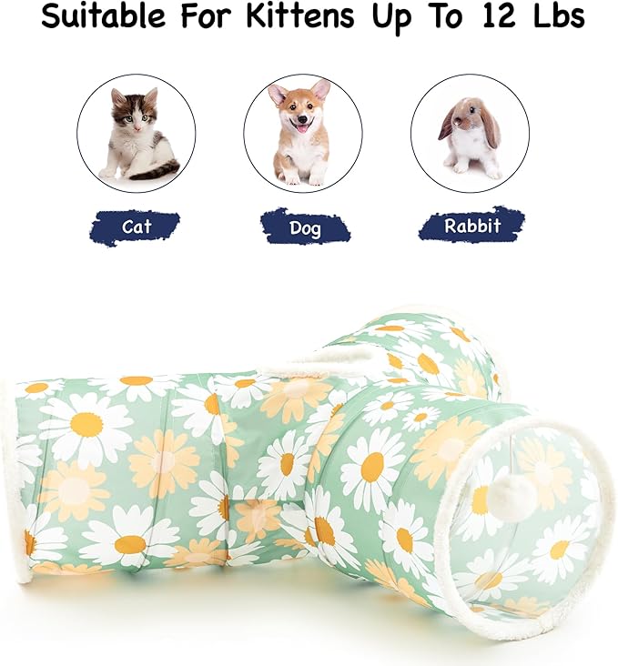 Tempcore Pet Cat Tunnel Tube Cat Toys 3 Way Collapsible, Cat Tunnels - Image 6