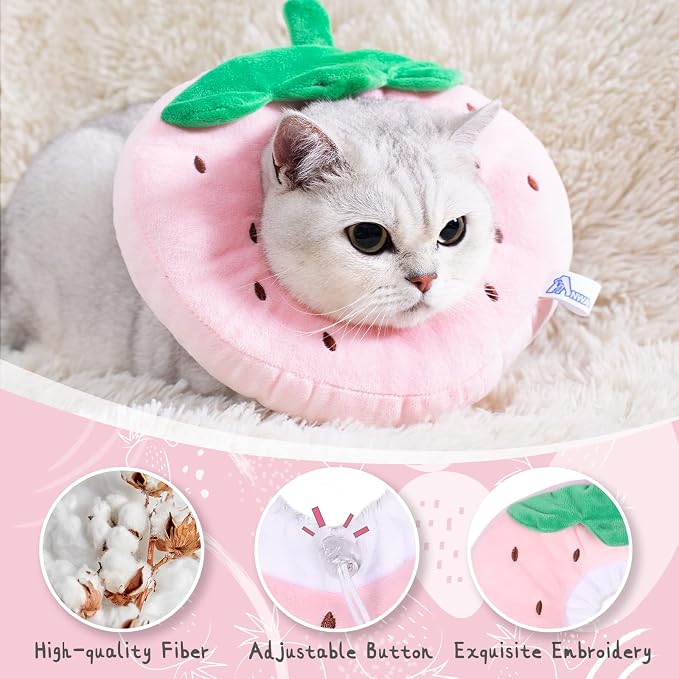 ANWA Adjustable Cat Cone Collar Soft, Cute Cat Donut Collar After Surgery - Image 4