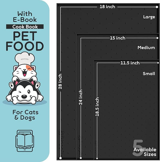 Dog Food Mat - Raised Edges Dogs Mat - Image 2
